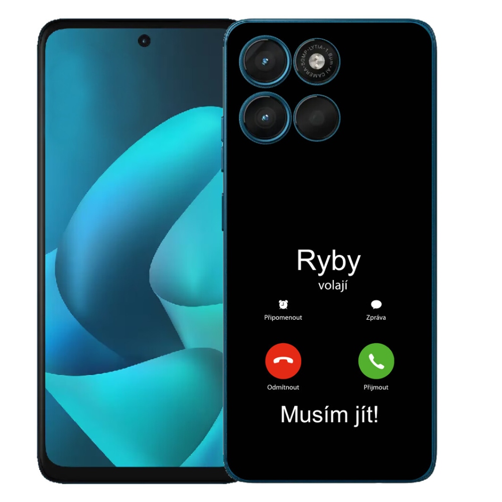 Gélové puzdro mmCase pre Motorola Moto G57 Power – ryby na čiernom pozadí