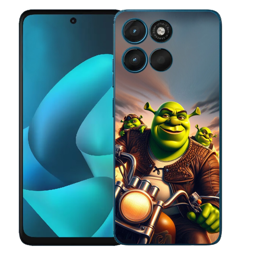 Gélový obal mmCase pre Motorola Moto G57 Power – Shrek na motorke