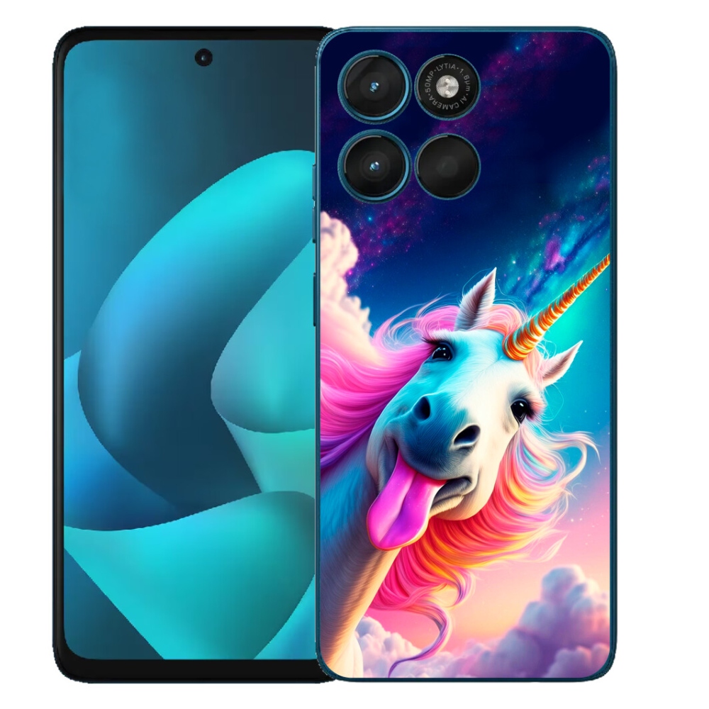 Gélový obal mmCase na Motorola Moto G57 Power – bláznivý jednorožec