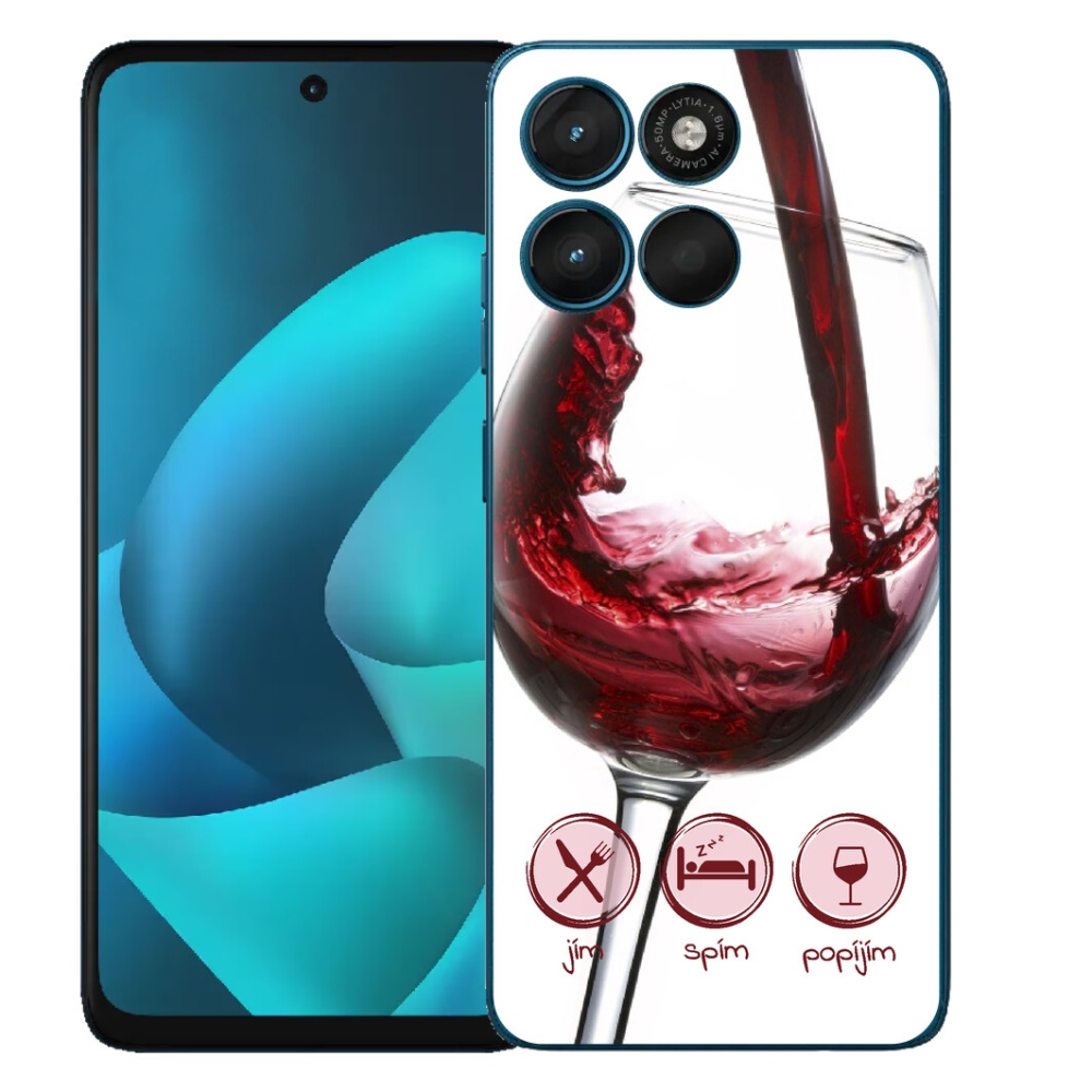 Gélový obal mmCase pre Motorola Moto G57 Power – pohár červeného vína