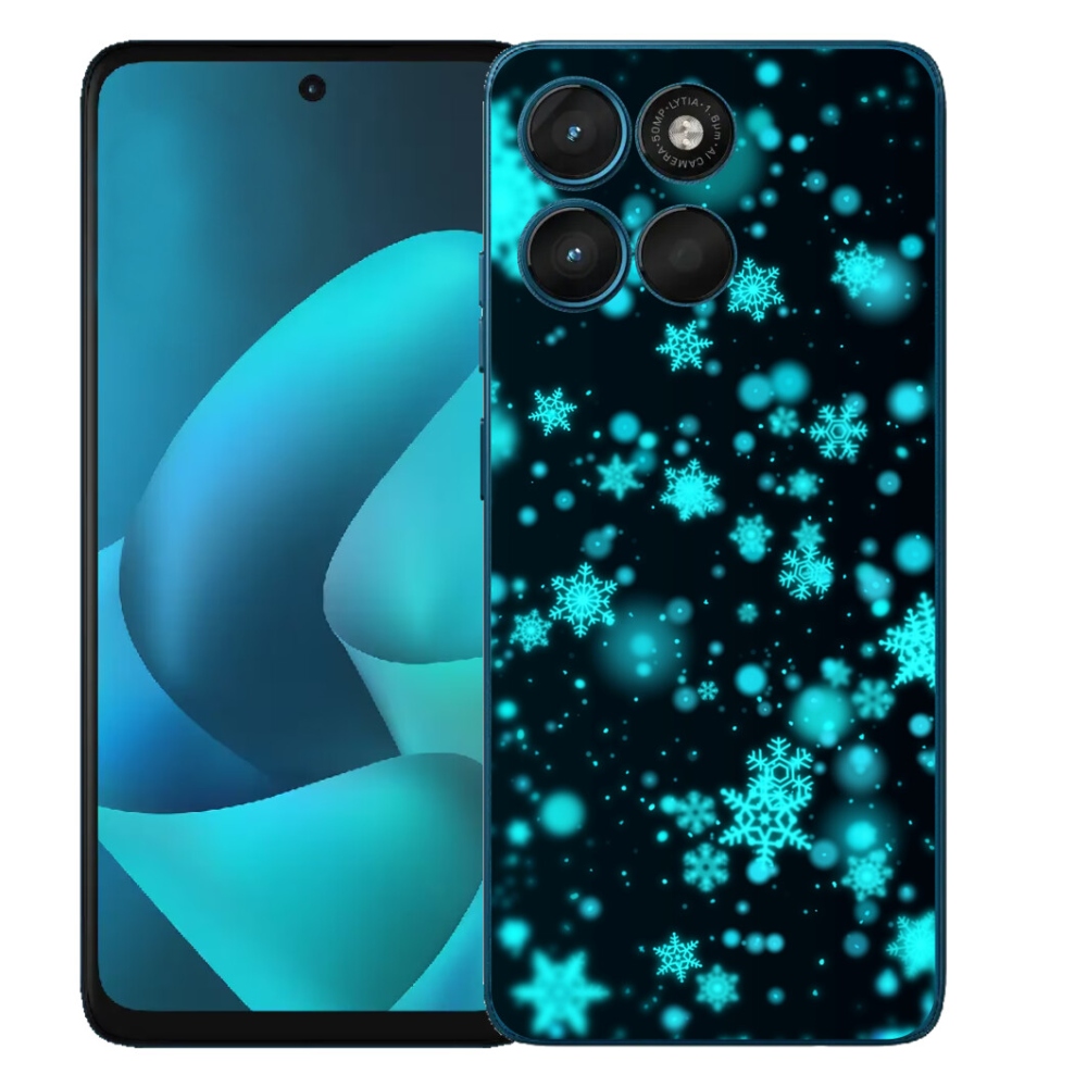 Gélový obal mmCase pre Motorola Moto G57 Power – snehové vločky 1