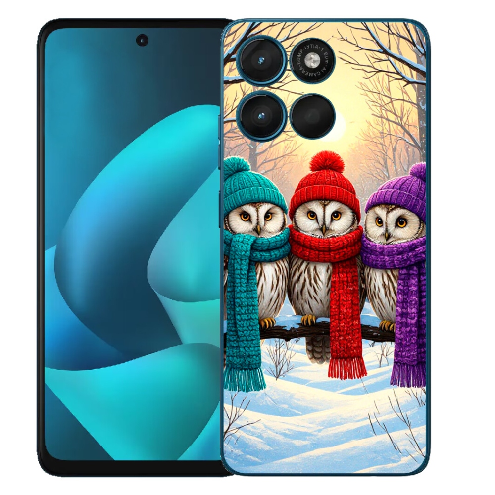 Gélový obal mmCase pre Motorola Moto G57 Power – soví priatelia