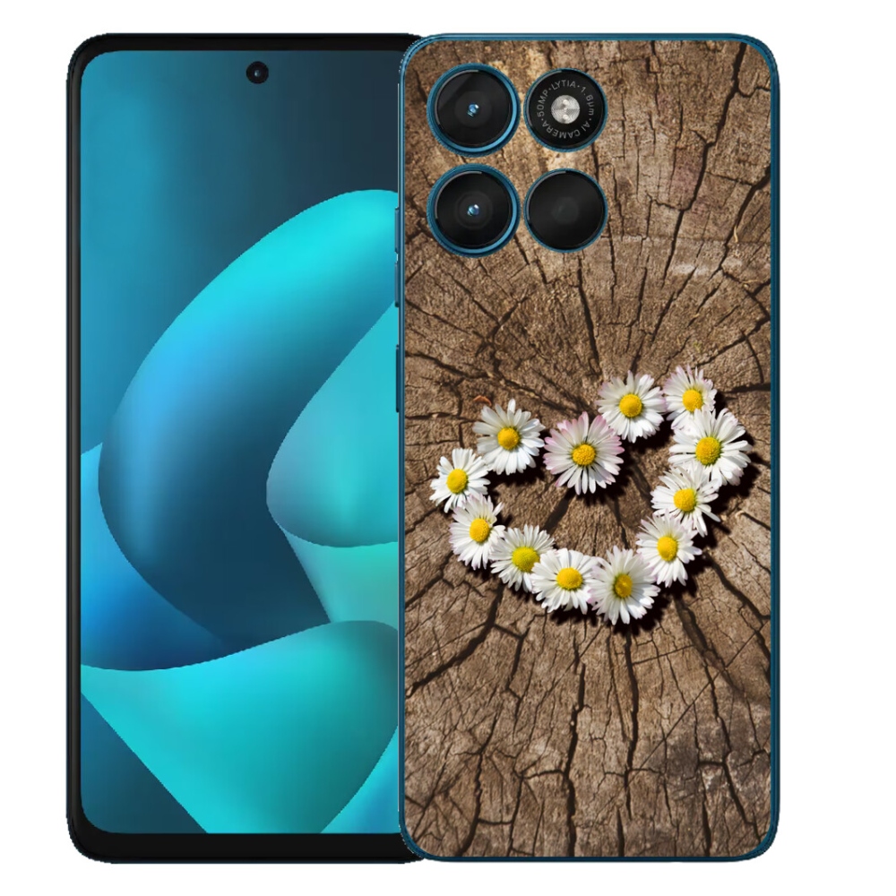 Gélový obal mmCase pre Motorola Moto G57 Power – srdce z margarétok