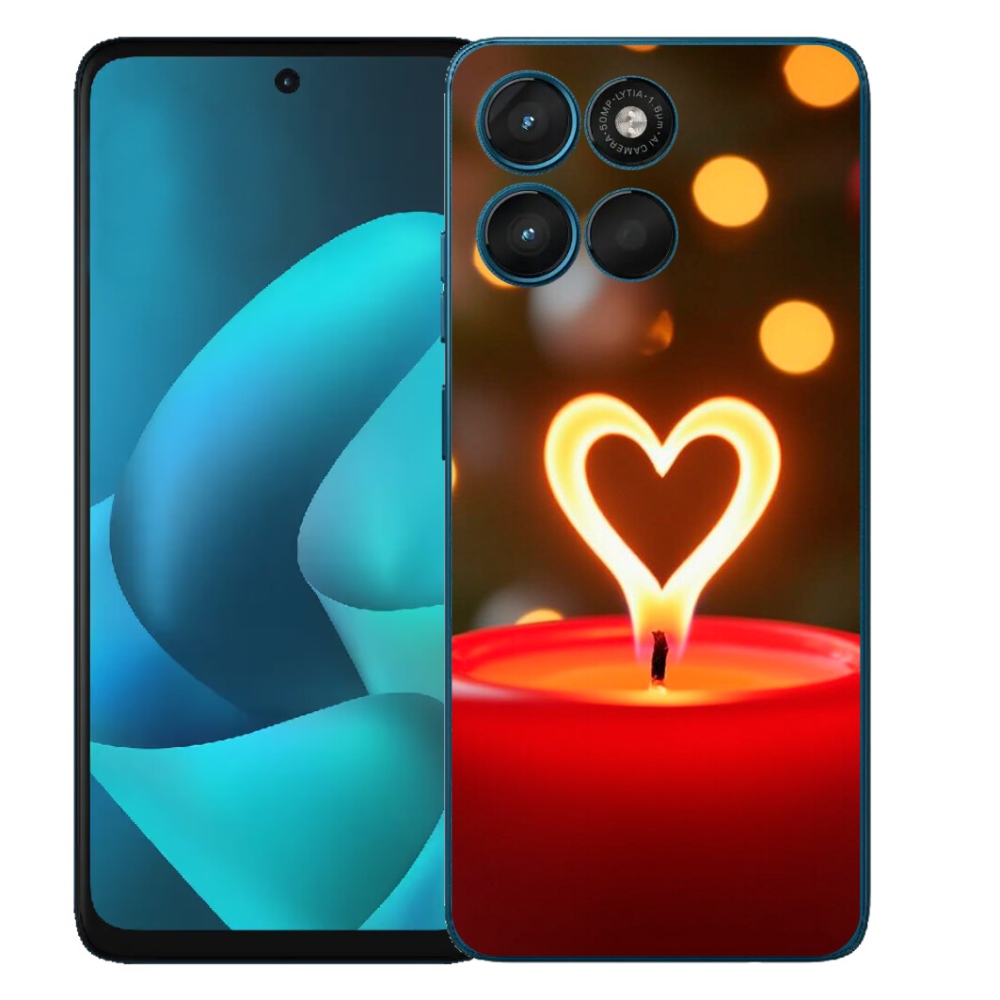 Gélový obal mmCase pre Motorola Moto G57 Power – srdce z plameňa