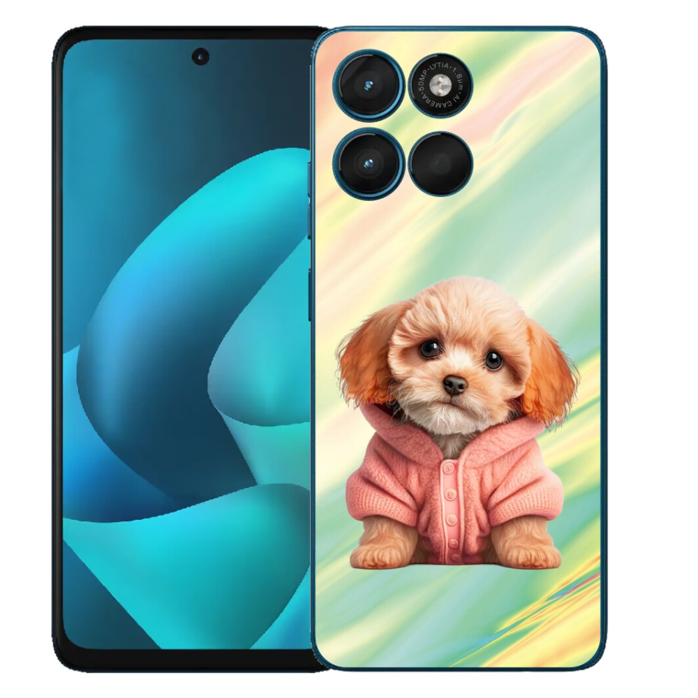 Gélový obal mmCase pre Motorola Moto G57 Power – šteniatko v svetri