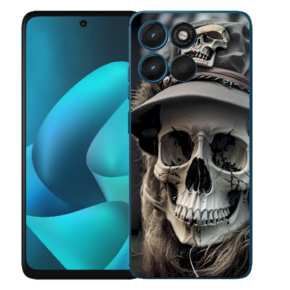 Gélový obal mmCase pre Motorola Moto G57 Power – tmavá lebka