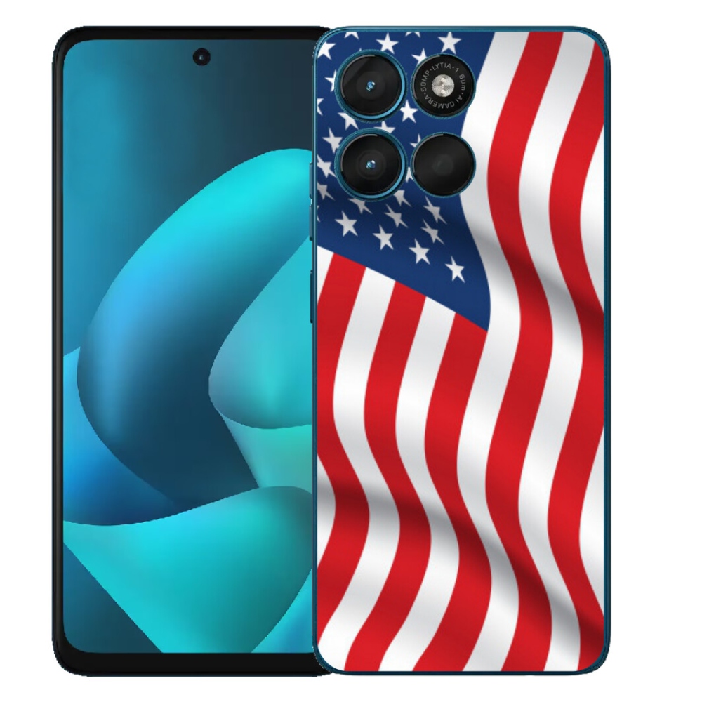 Gélový obal mmCase pre Motorola Moto G57 Power – vlajka USA