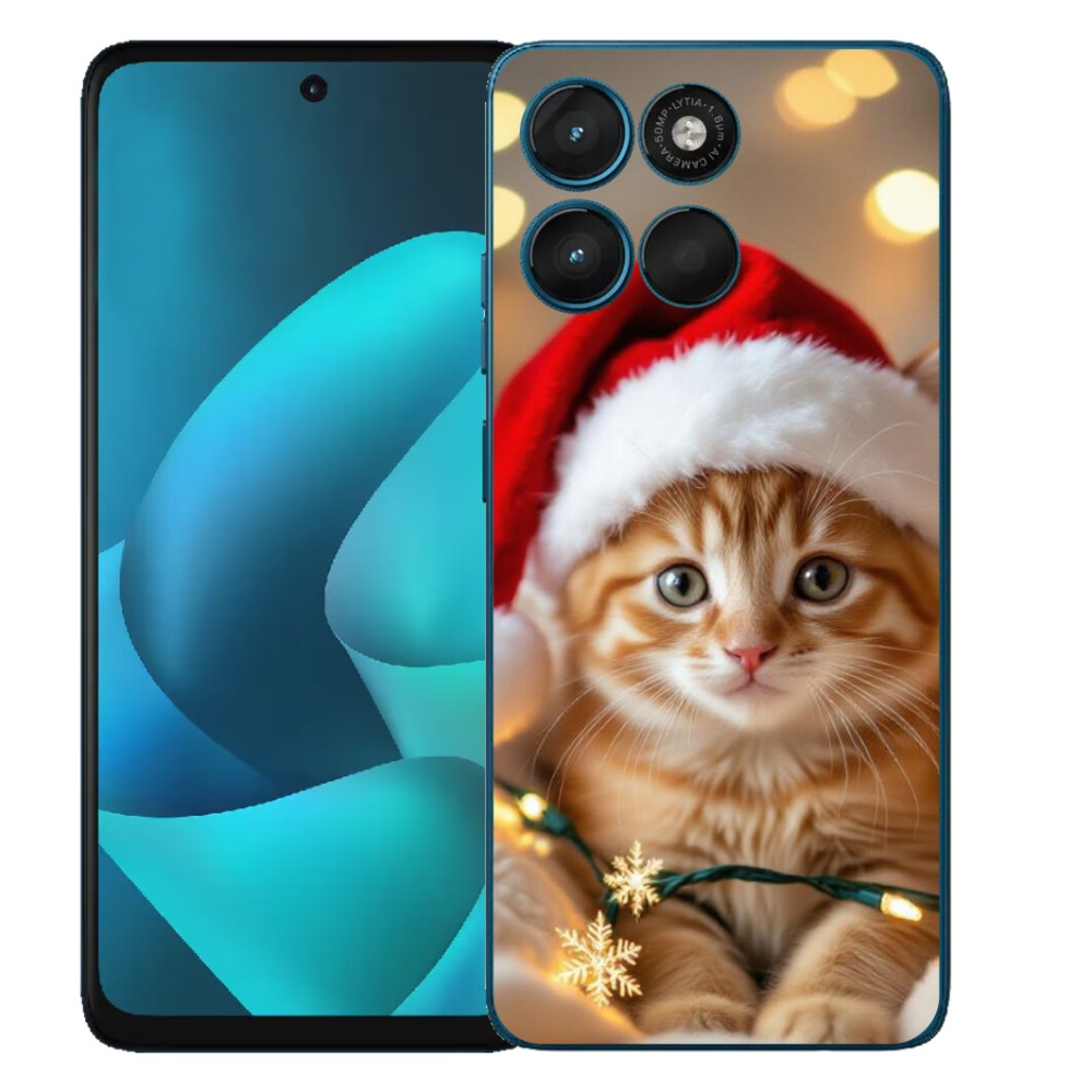 Gélový obal mmCase pre Motorola Moto G57 Power – vianočné mačiatko