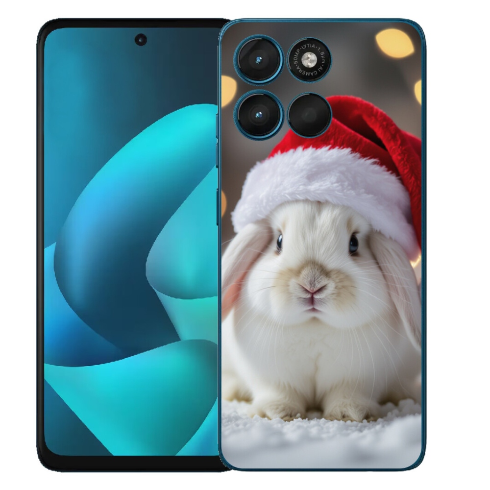 Gélový obal mmCase pre Motorola Moto G57 Power – vianočný zajačik