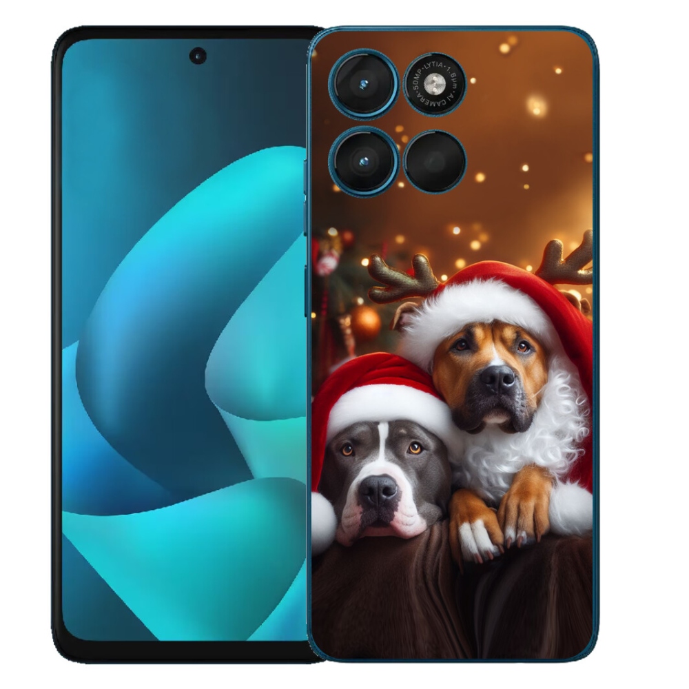 Gélový obal mmCase pre Motorola Moto G57 Power – vianoční psíci