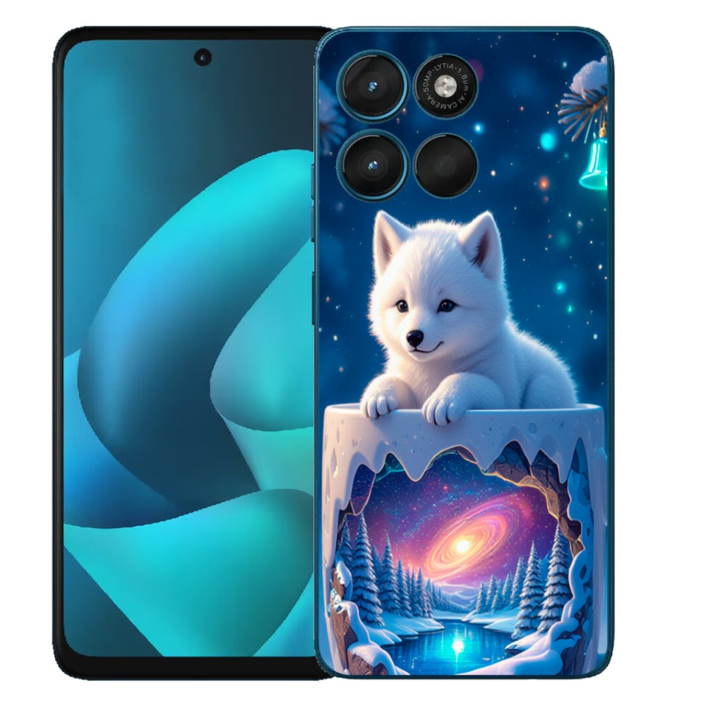 Gélový obal mmCase pre Motorola Moto G57 Power – vianočné šteniatko