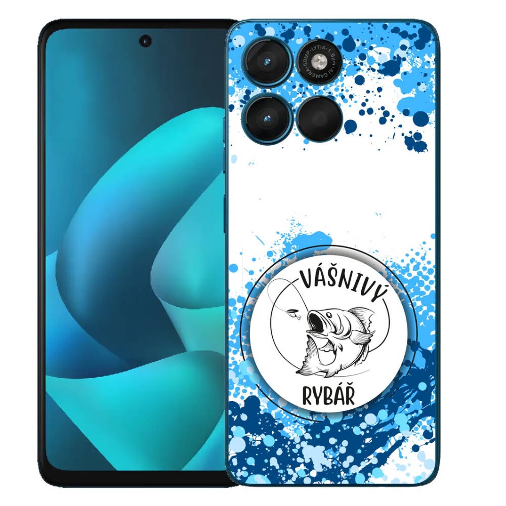 Gélové puzdro mmCase pre Motorola Moto G57 Power – vášnivý rybár na bielom pozadí