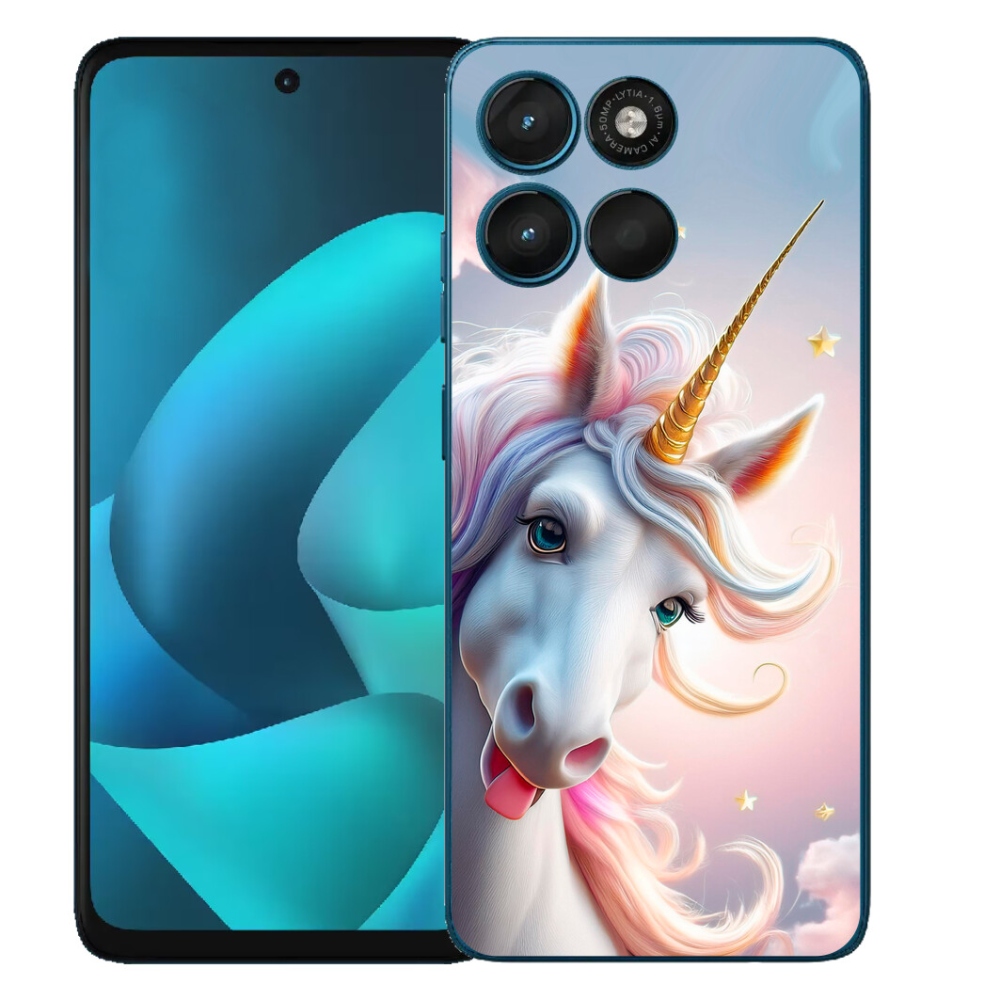 Gélový obal mmCase na Motorola Moto G57 Power – veselý jednorožec