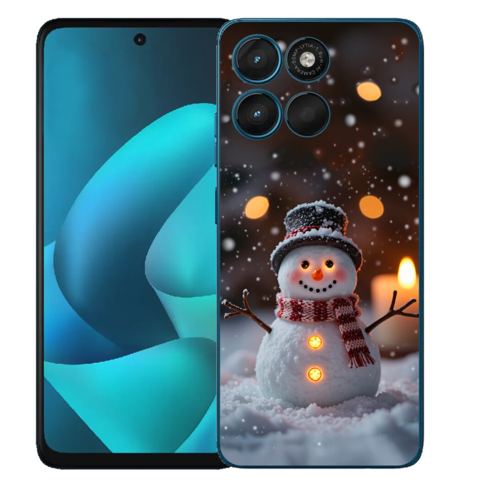 Gélový obal mmCase pre Motorola Moto G57 Power – veselý snehuliak