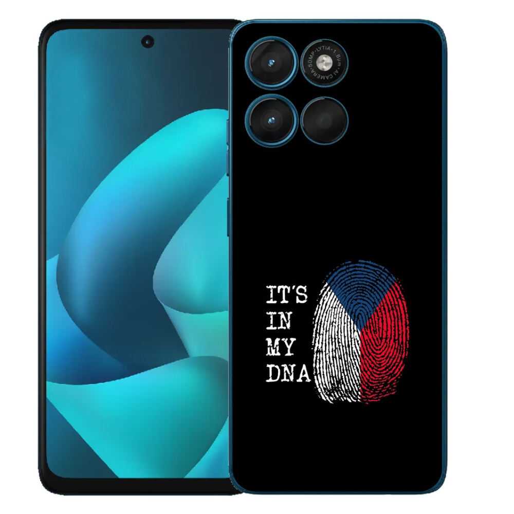 Gélové puzdro mmCase pre Motorola Moto G57 Power – vlajka s odtlačkom prsta na čiernom pozadí