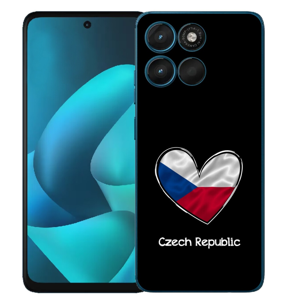 Gélový obal mmCase pre Motorola Moto G57 Power – vlajka srdca na čiernom pozadí