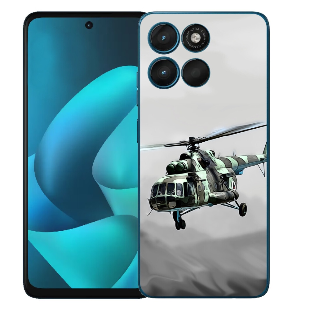 Gélový obal mmCase pre Motorola Moto G57 Power – vojenský vrtuľník