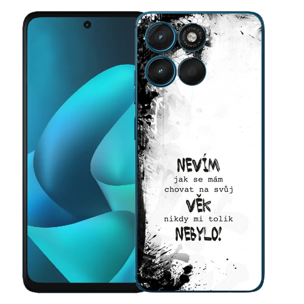 Gélový obal mmCase na Motorola Moto G57 Power – vtipný nápis 14 na bielom pozadí
