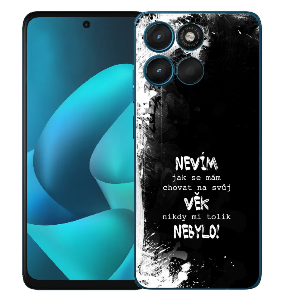 Gélový obal mmCase na Motorola Moto G57 Power – vtipný nápis 14 na čiernom pozadí