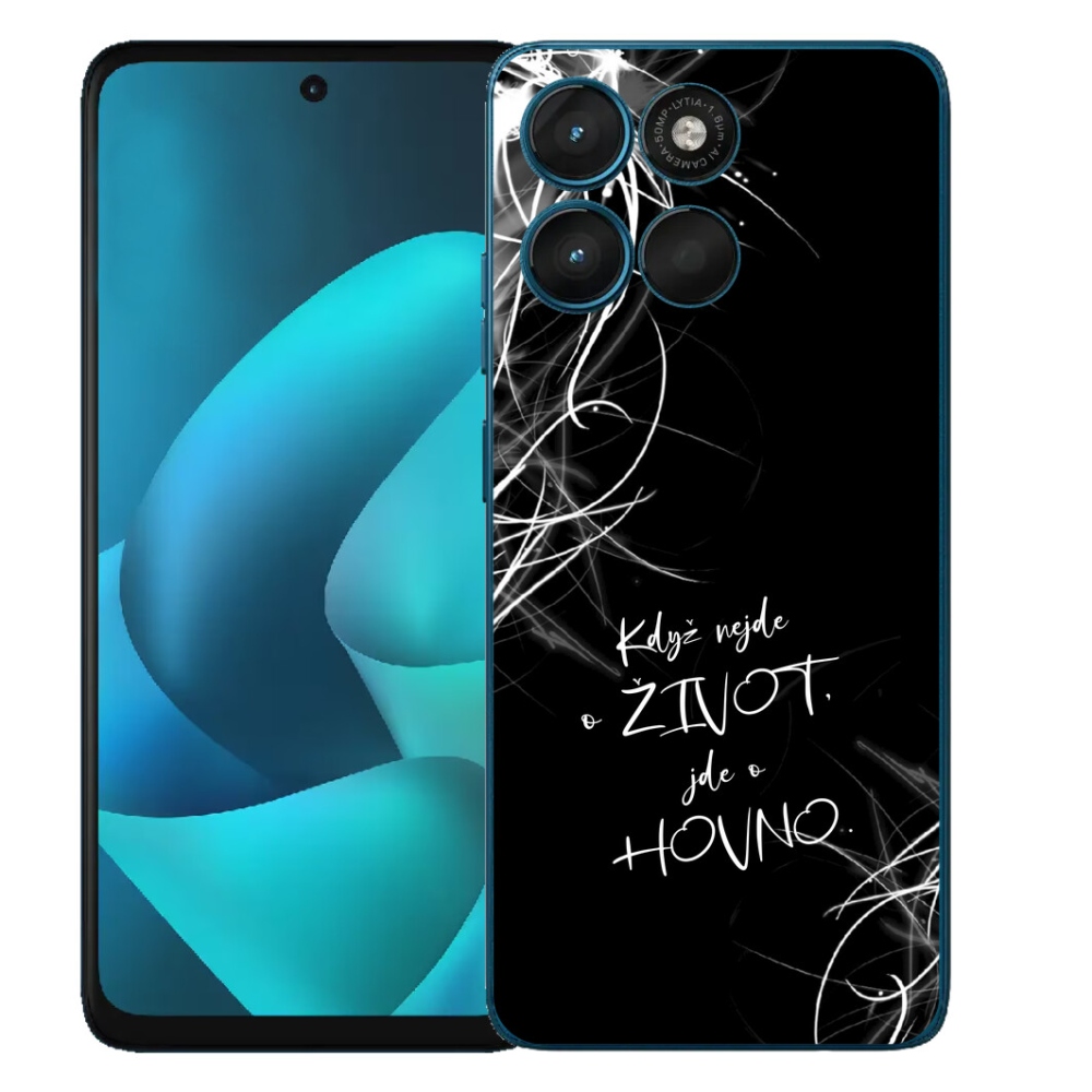 Gélový obal mmCase pre Motorola Moto G57 Power – vtipný nápis 16 na čiernom pozadí