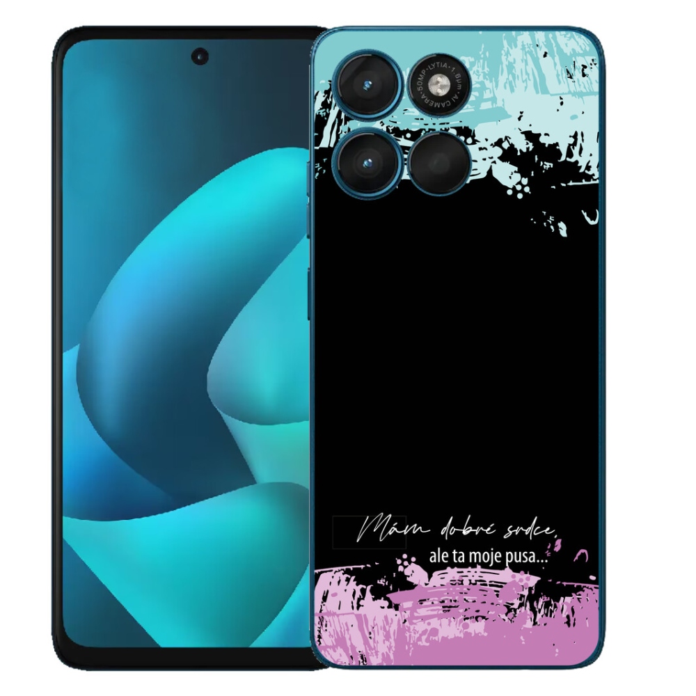 Gélový obal mmCase pre Motorola Moto G57 Power – vtipný nápis 3 na čiernom pozadí