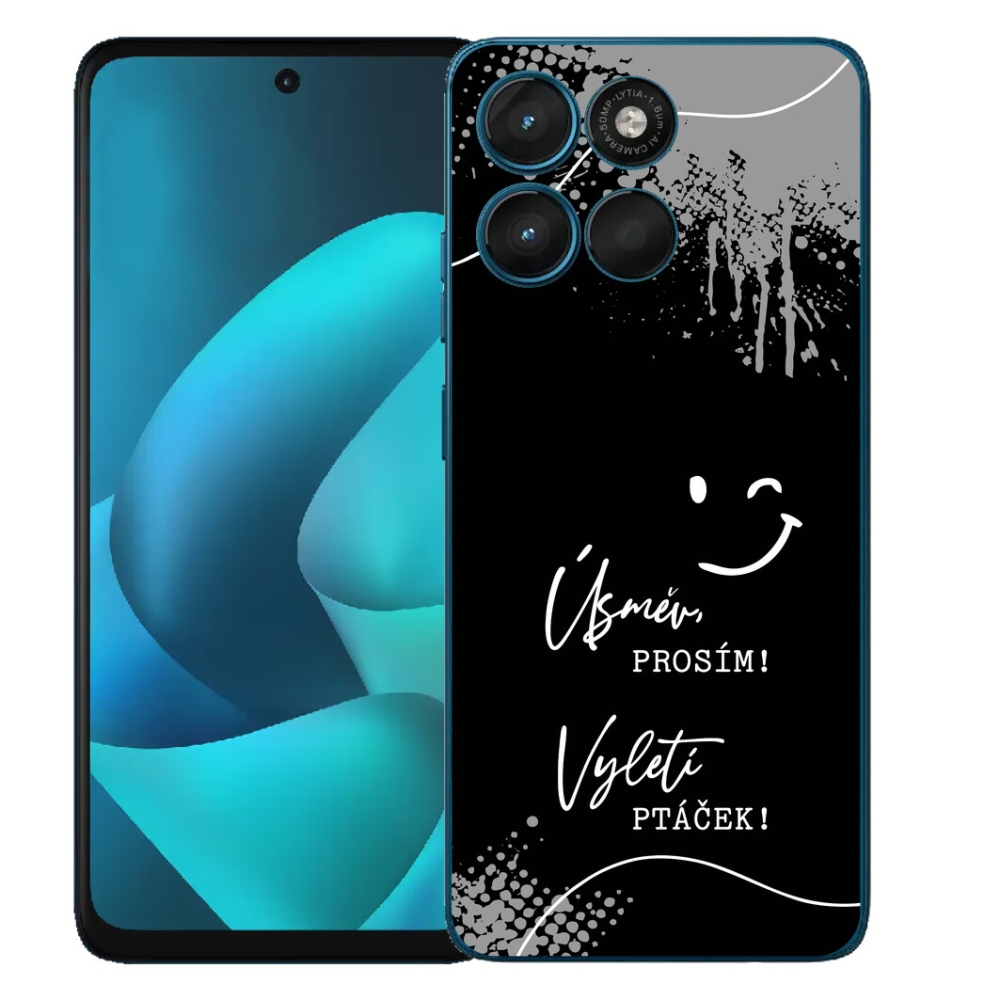 Gélový obal mmCase pre Motorola Moto G57 Power – vtipný nápis 4 na čiernom pozadí
