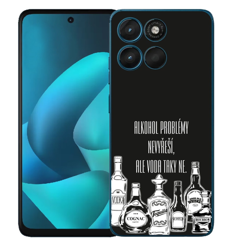 Gélový obal mmCase pre Motorola Moto G57 Power – vtipný nápis na čiernom pozadí