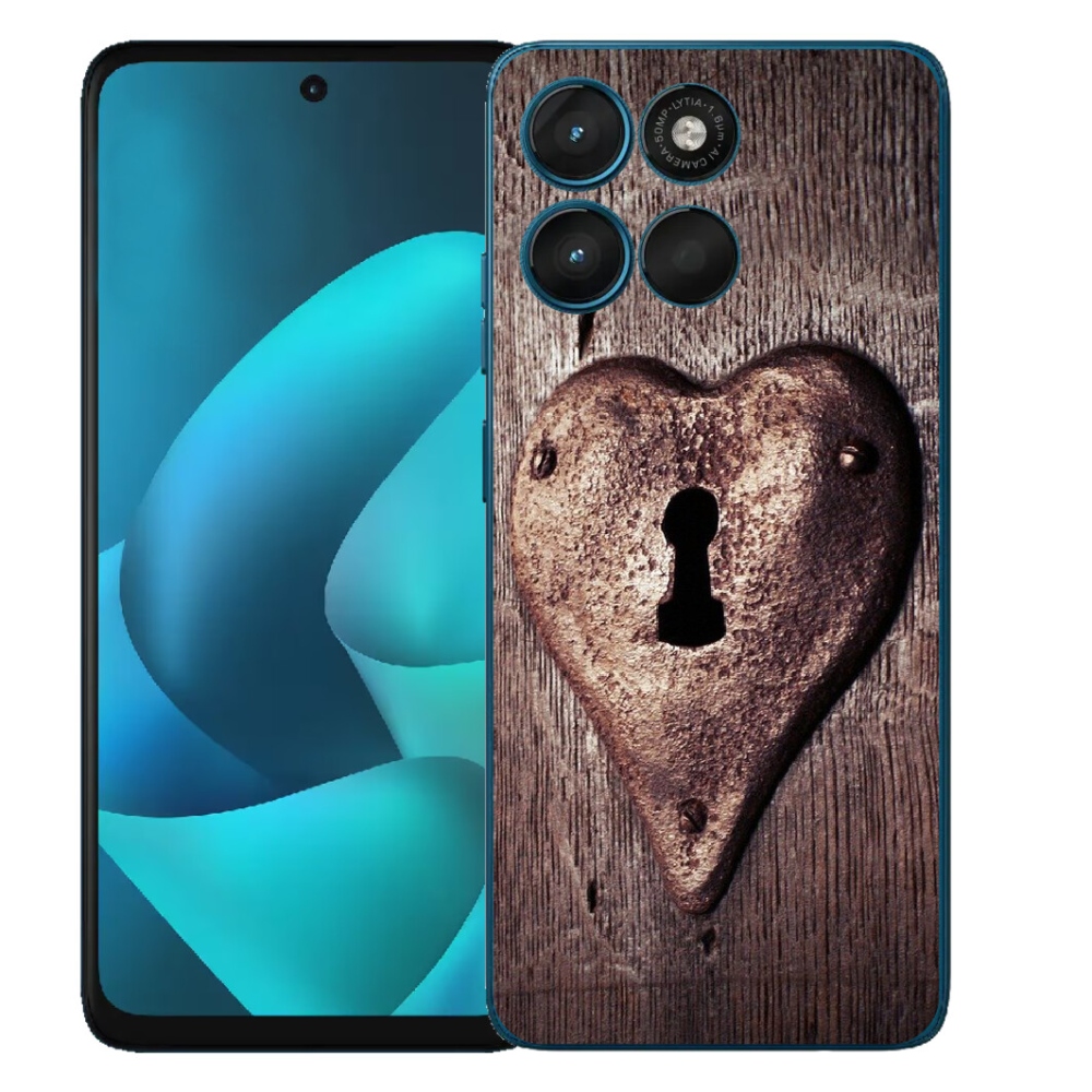 Gélový obal mmCase pre Motorola Moto G57 Power – zámok v tvare srdca