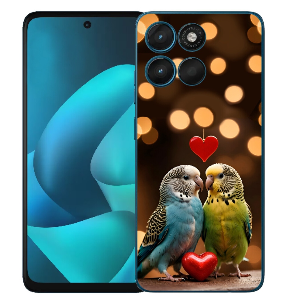 Gélový obal mmCase pre Motorola Moto G57 Power – zamilované papagáje