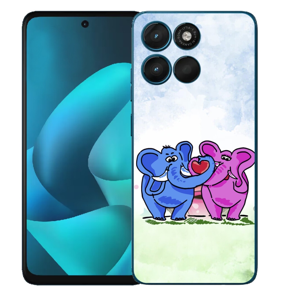 Gélový obal mmCase pre Motorola Moto G57 Power – zamilované slony