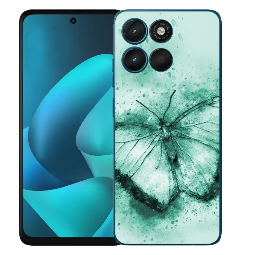 Gélový obal mmCase pre Motorola Moto G57 Power – zelený motýľ