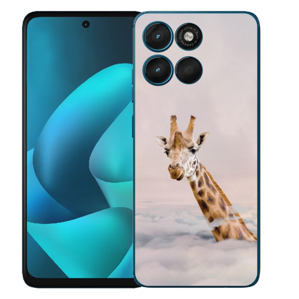Gélový obal mmCase pre Motorola Moto G57 Power – žirafa v oblakoch