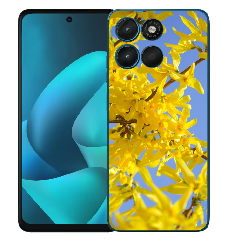 Gélový obal mmCase pre Motorola Moto G57 Power – žlté kvety