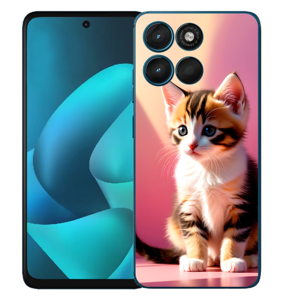 Gélový obal mmCase pre Motorola Moto G57 Power – zvedavé mačiatko 2