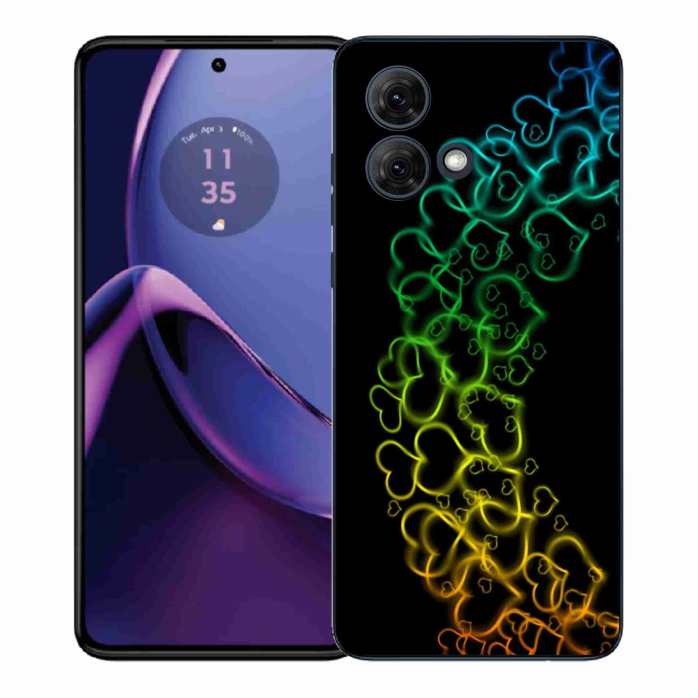 Gélový kryt mmCase na Motorola Moto G84 5G - farebné srdiečka
