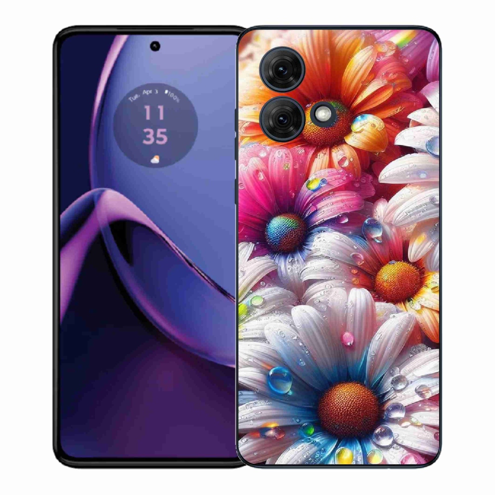 Gélový kryt mmCase na Motorola Moto G84 5G - farebné margaréty