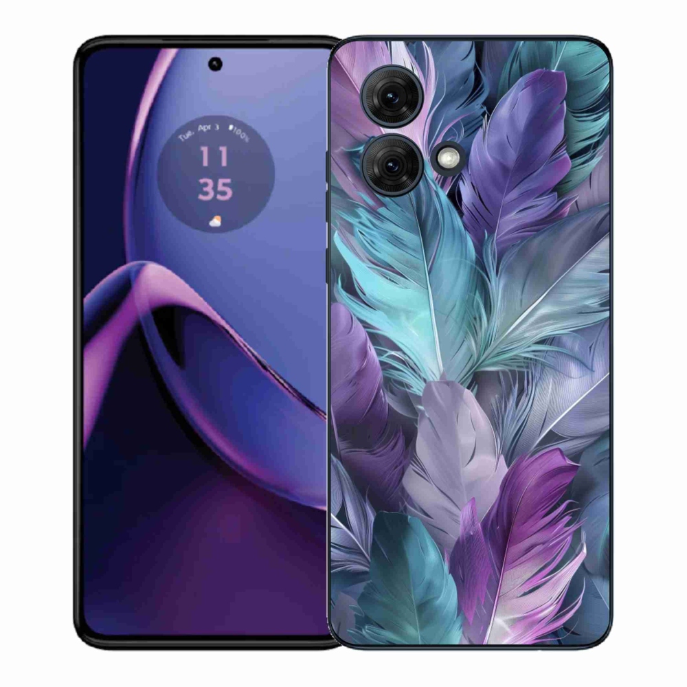 Gélový kryt mmCase na Motorola Moto G84 5G - farebné perie 2
