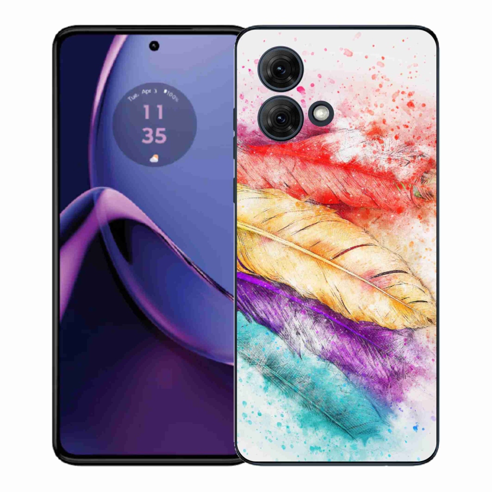 Gélový kryt mmCase na Motorola Moto G84 5G - farebné perie