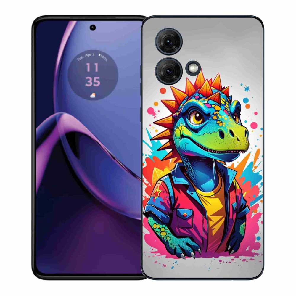 Gélový kryt mmCase na Motorola Moto G84 5G - farebný dinosaurus