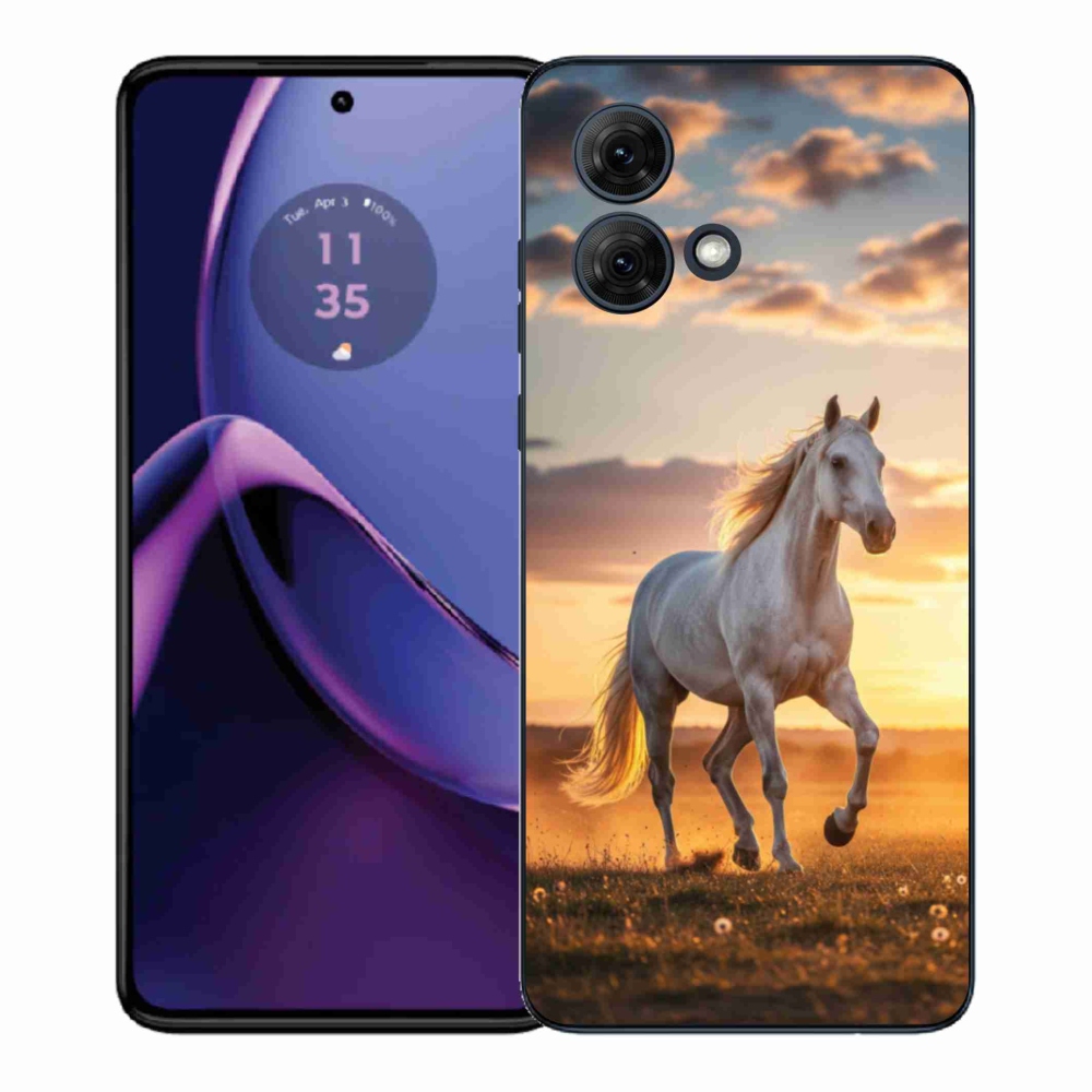 Gélový kryt mmCase na Motorola Moto G84 5G - bežiaci biely kôň 2