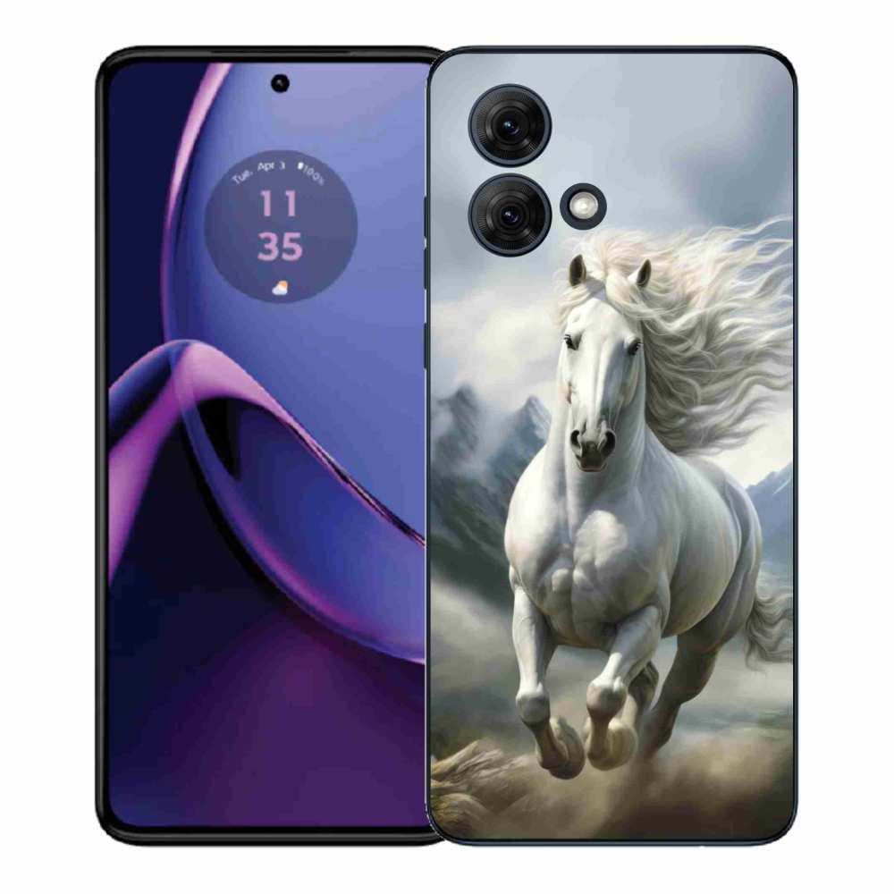 Gélový kryt mmCase na Motorola Moto G84 5G - bežiaci biely kôň 3
