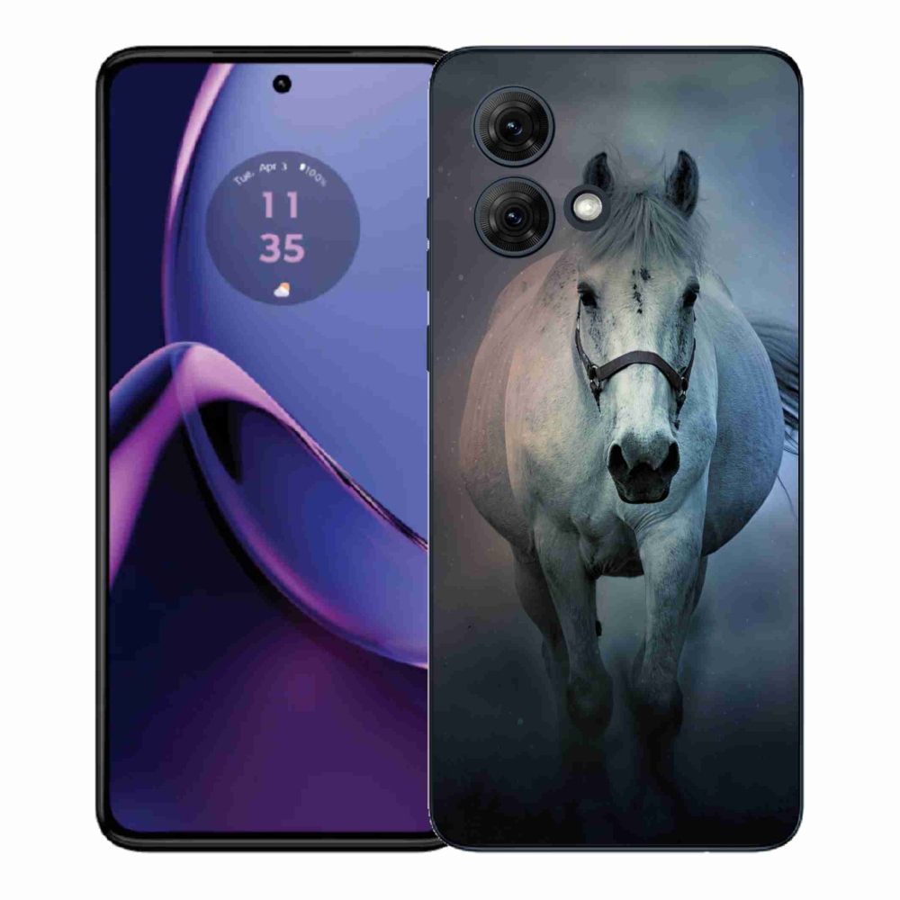 Gélový kryt mmCase na Motorola Moto G84 5G - bežiaci biely kôň