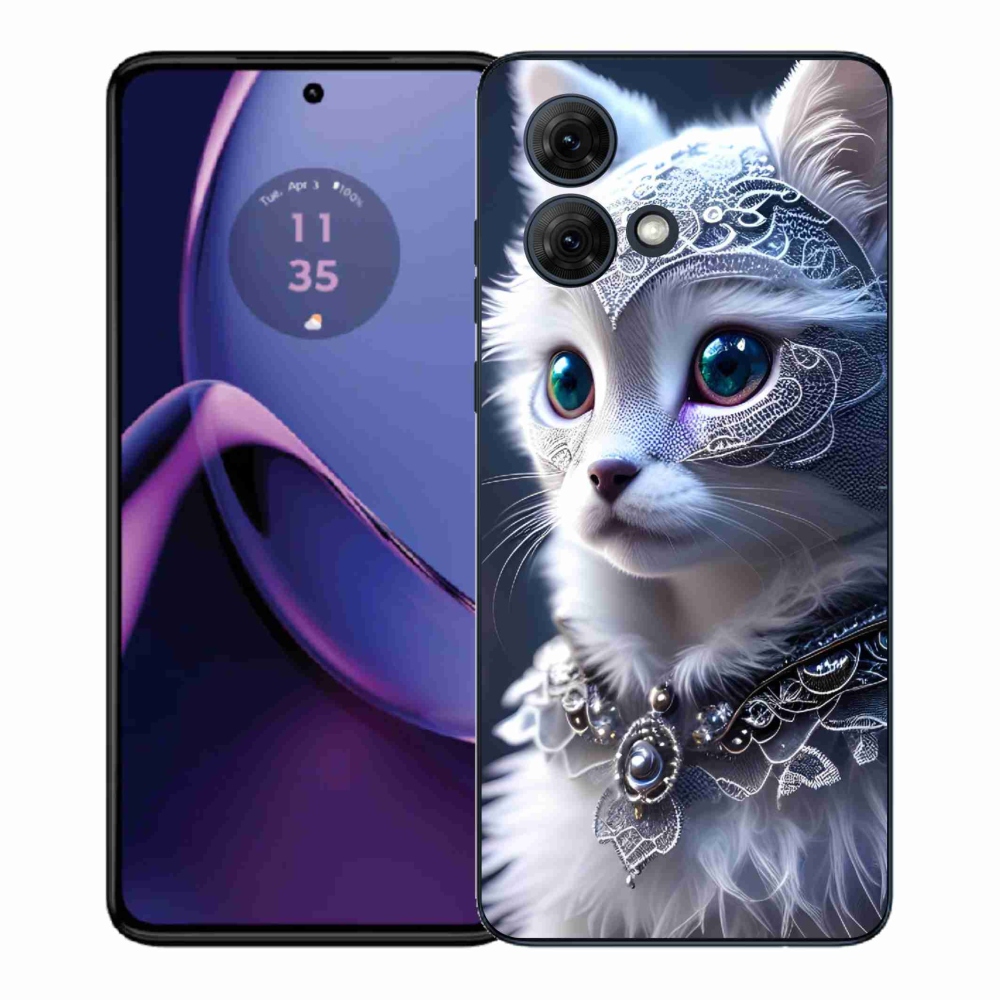 Gélový kryt mmCase na Motorola Moto G84 5G - biela mačka