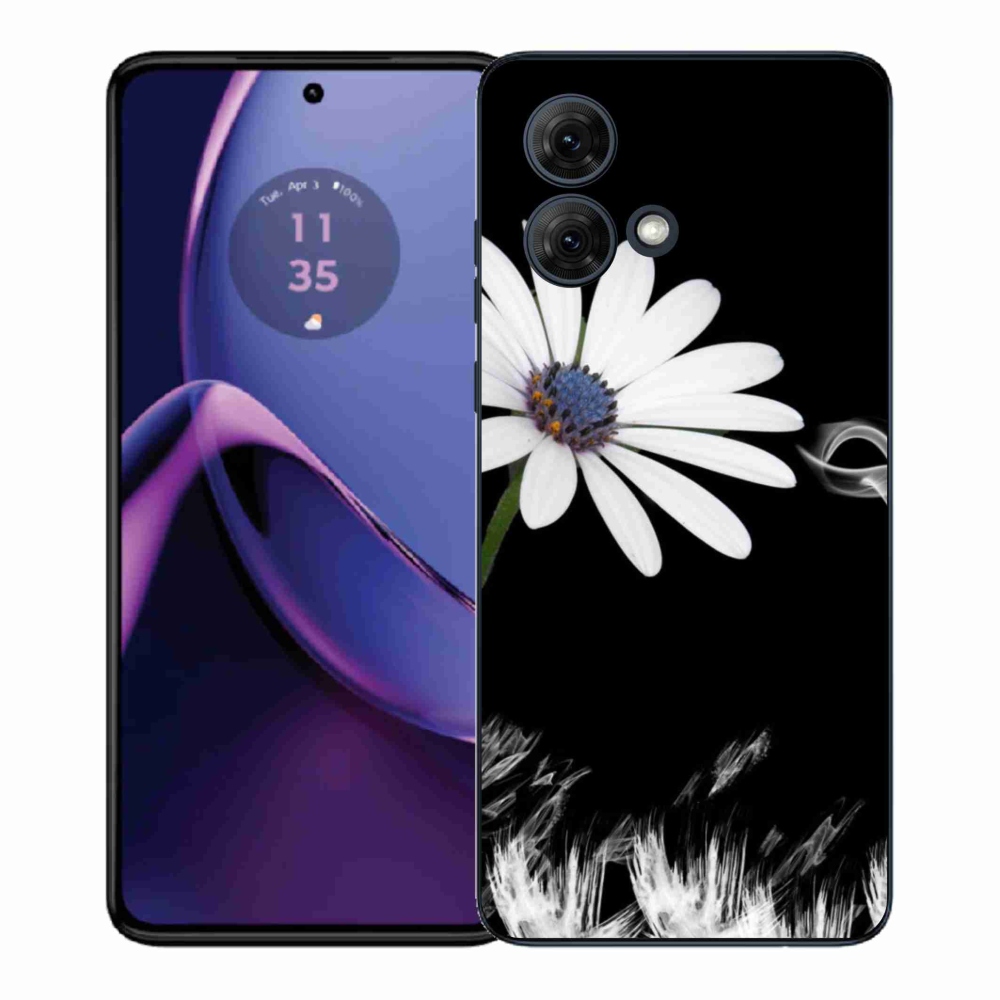 Gélový kryt mmCase na Motorola Moto G84 5G - biela kvetina