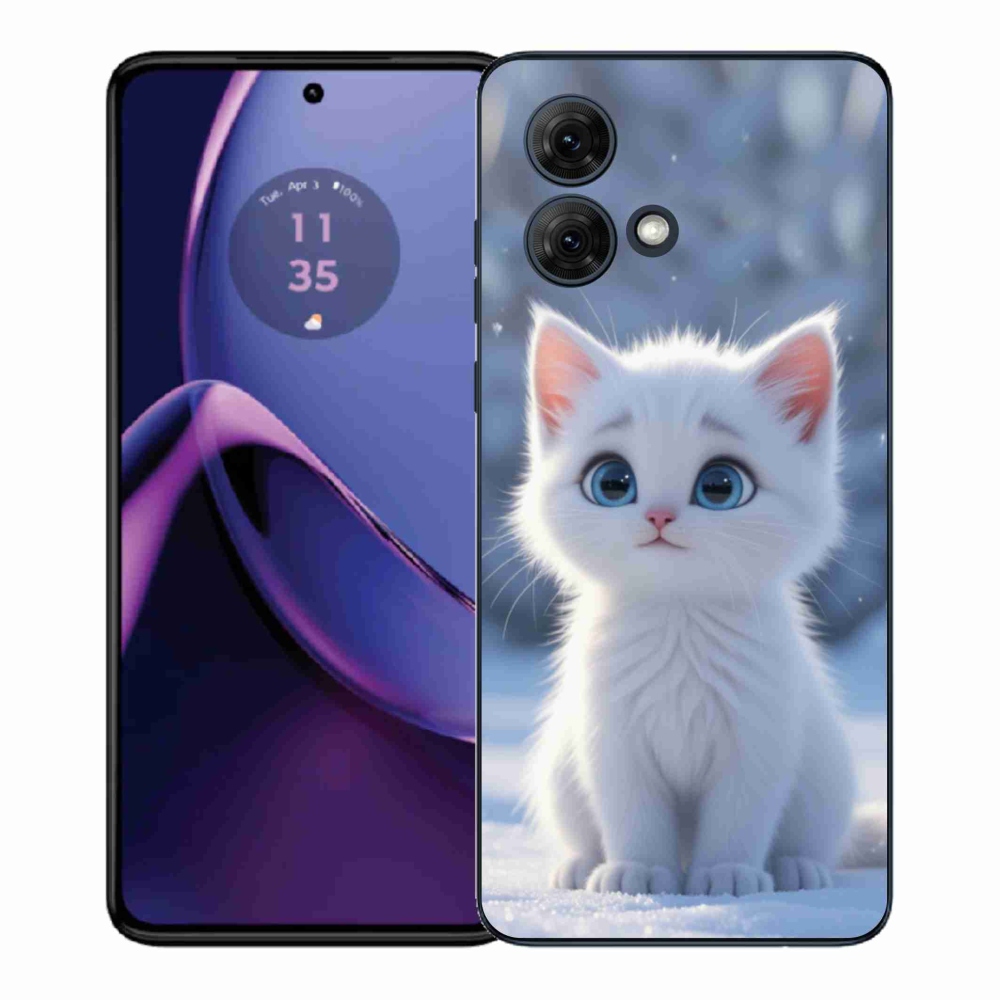Gélový kryt mmCase na Motorola Moto G84 5G - biele mačiatko 3