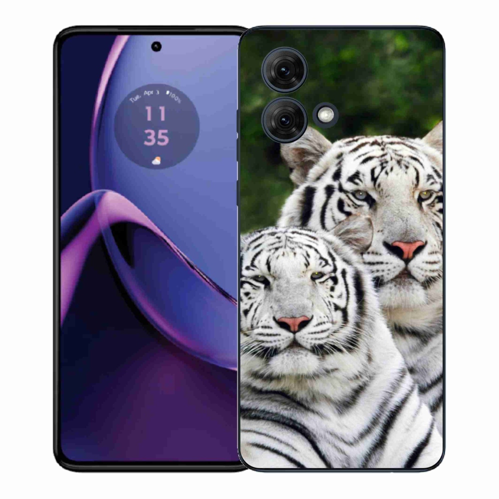 Gélový kryt mmCase na Motorola Moto G84 5G - bieli tigre