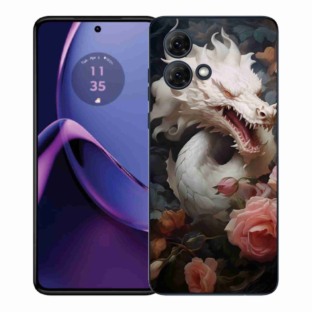 Gélový kryt mmCase na Motorola Moto G84 5G - biely drak