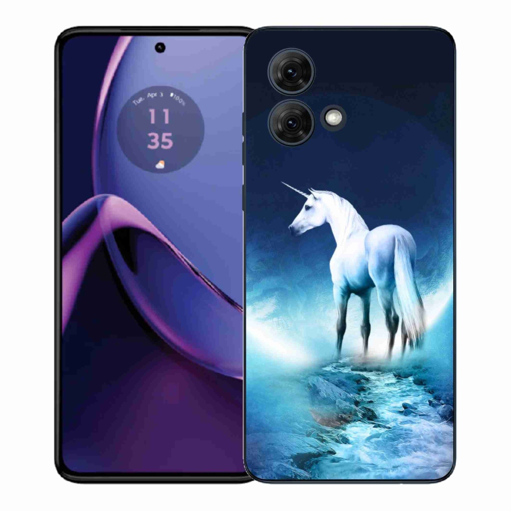 Gélový kryt mmCase na Motorola Moto G84 5G - biely jednorožec