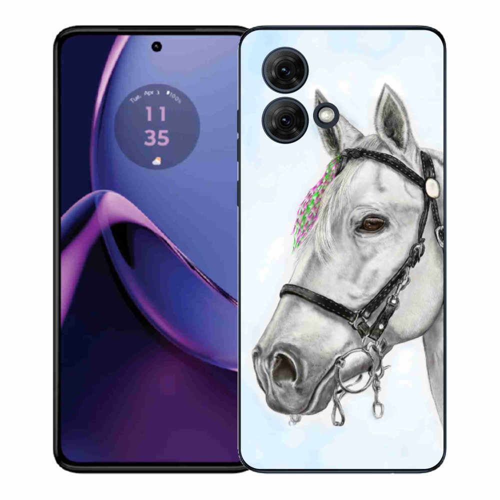 Gélový kryt mmCase na Motorola Moto G84 5G - biely kôň 1