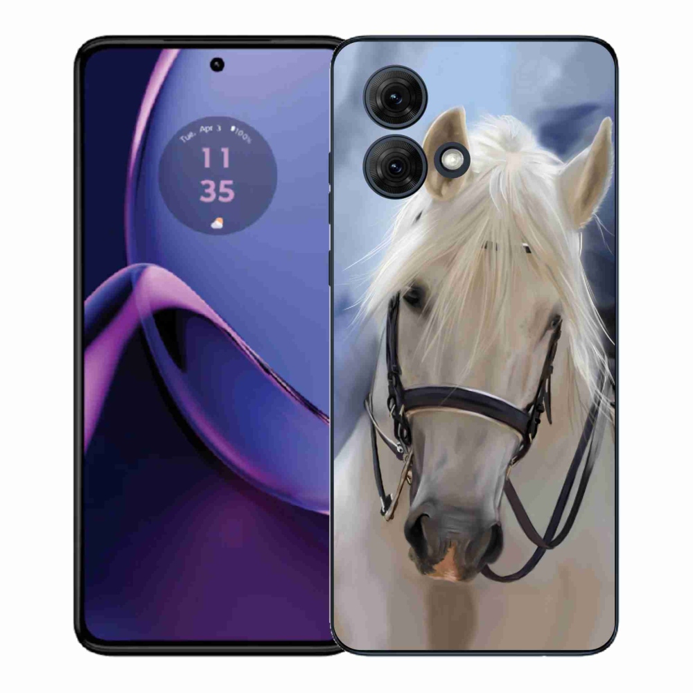 Gélový kryt mmCase na Motorola Moto G84 5G - biely kôň